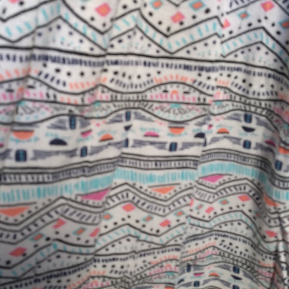 Liberty Love Pastel Tribal Stripe Sleeveless Top Oversized Hi Lo Beach - Picture 4 of 10